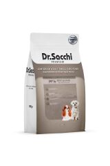 Dr.Sacchi Düşük Tahıllı Sığır Etli ve Kuzu Etli Mini Irk Yetişkin Köpek Maması 1,5 Kg
